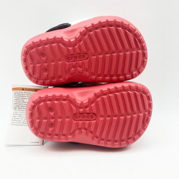 Crocs Unisex Kids Santa Classic Clogs Size 6 Festive Red White Black NWT - Picture 10 of 11